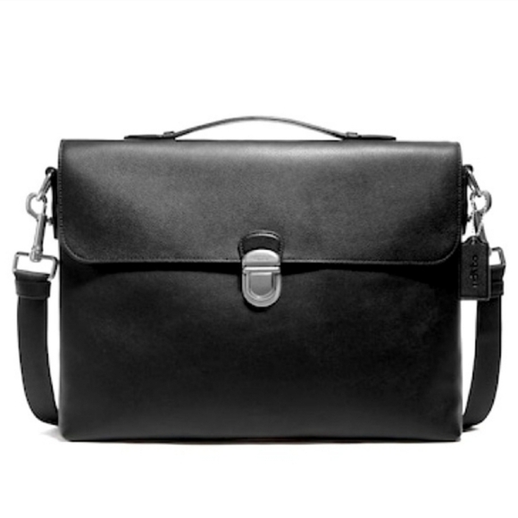 Coach | Bags | Mens Coach Black Leather Becket Briefcase  🖤🔹️ Coach 🔹️ Men Beckett Black Leather Briefcase Messenger Flap Crossbody